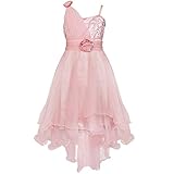 TIAOBU US Girls Sequins Birthday Party Evening Train Dress