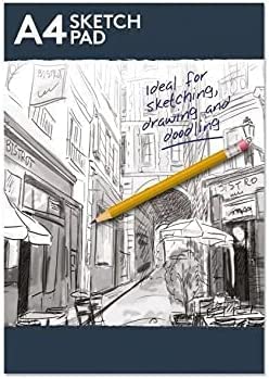 iTrend A4 Sketch Pad - Drawing Paper - Sketching and Drawing - Easy to Use Doodle Pad - Creative Fun White Paper - 70 GSM Back Card Cover