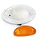 Kohree LED RV Exterior Porch Utility Light with Switch 12v Replacment Light for RVs, Trailers, Campers, 5th Wheels. 360 Lumen, White Base, Included Clear and Amber Lenses Removable