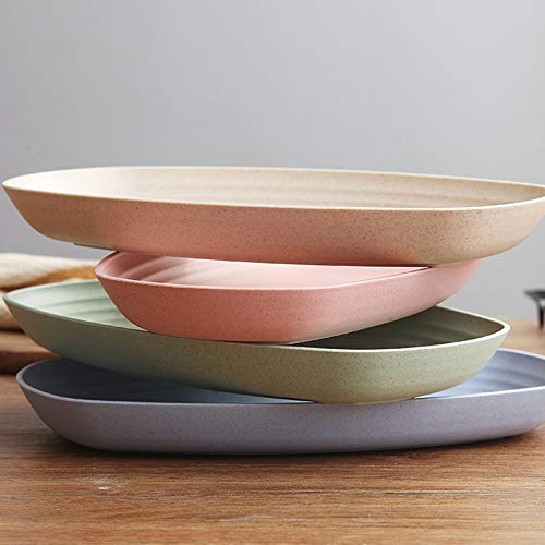 Yopay 8 Pack Wheat Straw Plates, 11 Inch Microwave Safe Lunch Dinner