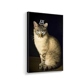 Framed Canvas Wall Art for Living Room, Bedroom Humorous Cat Canvas Prints for Home Decoration Ready to Hanging - 16x24 inches