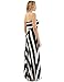 PattyBoutik Women Strapless Stripe Maxi Dress (Black and Ivory Small)