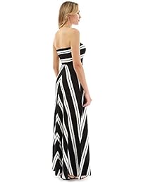 PattyBoutik para mujer sin tirantes MAXI vestido de rayas