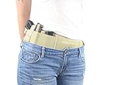 ComfortTac Ultimate Belly Band Holster for Concealed Carry | Nude | Fits Gun Smith and Wesson Bodyguard, Shield, Glock 19, 17, 42, 43, P238, Ruger LCP, and Similar Sized Guns | for Men and Women