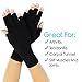 Vive Rheumatoid Arthritis Gloves - Men and Women Fingerless Compression Wrap for Hand Pain and Osteoarthritis - Black Hand Wrap for Arthritic Joint Symptom Relief - Open Finger Fit