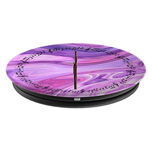Bassoon Player Gift - Music Notes in Circle - Purple Marble - PopSockets Grip and Stand for Phones and Tablets