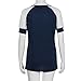 Lisingtool Women's Lace Short Sleeve T-Shirt Tee Blouse Casual Tops (L, Deep Blue)