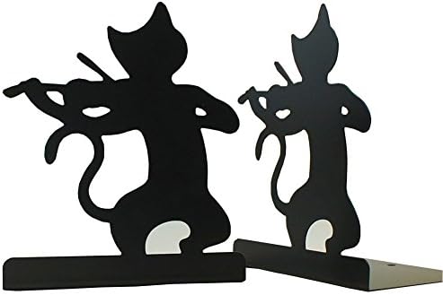 DYQWT A Pairs Violin Book Nonskid Bookends Art Bookend Gift (Black 1 style)