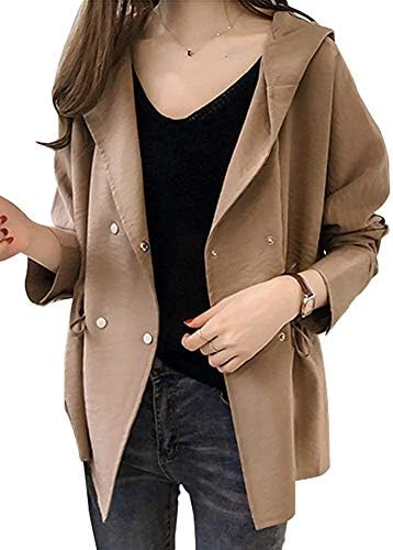 Second Roots 0A-R07 Women’s Trench Coat, Short, Hooded, Long Sleeve, Jacket