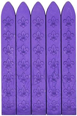 GZZOU 5 Pcs Manuscript Seal Wax Sticks with Wicks Sealing Wax For Postage Letter Retro Vintage Wax Seal Stamp (G-01)