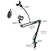 Microphone Suspension Boom Scissor Arm Stand NASUM Professional 4-in-1 Adjustable Microphone stand with Pop Filter,Phone Holder and Table Mounting Clamp.For Recording,Skype,Chat,Voice-Over etc.