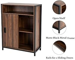 مساحة تخزين للبوفيه ومدخل مزرعة حديثة من We Furniture 32 بوصة بني اللون Amazon Ae