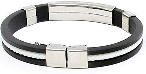 Hemau Women Men Braided Leather Stainless Steel Cuff Surfer Bangle Bracelet Wristband | Model BRCLT - 18829 |