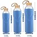ORIGIN Best BPA-Free Glass Water Bottle with Protective Silicone Sleeve and Bamboo Lid - Dishwasher Safe (Baby Blue, 32 oz)