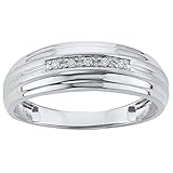 10k White Gold Diamond Wedding Band. Finger Size 11