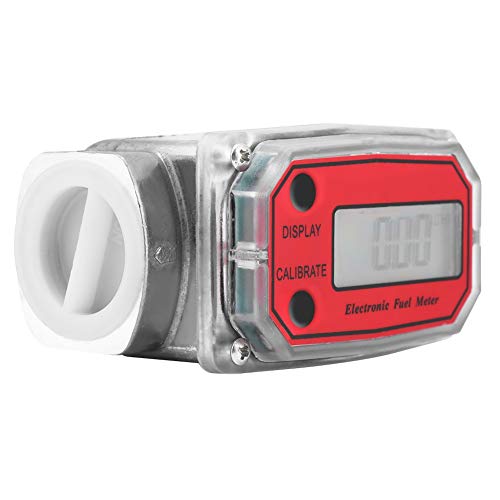 Leyeet Flow Water Meter,Mini Digital Flowmeter Diesel Fuel Flow Meter 15-120L 1" NPT (Color : Red)