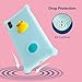 Bone iPhone Xs Max Case, Drop Protection Air Cushion Silicone Case with Ring Holder Cute Animal Cartoon Girls Women Design for iPhone Xs Max 2018, Phone Bubble Series - Patti Duck (Blue)