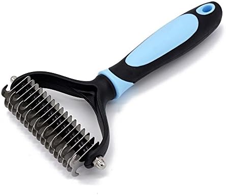 Pet Dematting Rake, De Shedding Comb, Detangling Brush, Grooming Tool, Hair Remover for Dogs Cats Breed Rabbits Horse Kitten Kitty Bunny Puppy