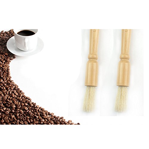image for MagiDeal Coffee Grinder Cleaning Brush, Heavy Wood Handle & Natural Br