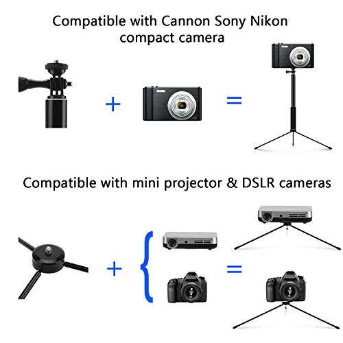 Bluetooth Selfie Stick Tripod,PEYOU 59" Extendable Monopod with Aluminum Tripod Stand and Remote Compatible for iPhone Xs Max XR X 8 7 6S 6 Plus,Galaxy S10 S9 S8 Plus,Tablet,Compatible for Gopro - Thumbnail 2