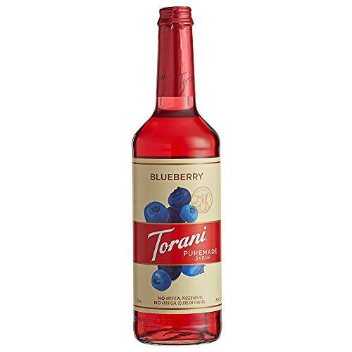 Torani Puremade Syrup, Blueberry Flavor, Glass Bottle, Natural Flavors