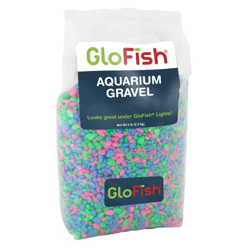 GloFish Cascalho de aquário, mistura rosa/verde/azul, complementa GloFish Tanks, 2,3 kg