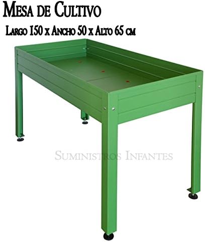Suministros Infantes Mesa DE Cultivo Lacada Verde. Medidas: Largo ...