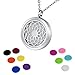 HOUSWEETY Aromatherapy Essential Oil Diffuser Necklace-Stainless Steel Locket Pendant,11 Refill Pads (Non-Engraving)