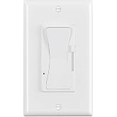 12V - 24V DC Dimmer Switch, PWM LED Slide Dimmer Switch for LED Strip Lights, Single Color, Can NOT Be Used with 120V, Wall Plate Included (1 Pack, White)