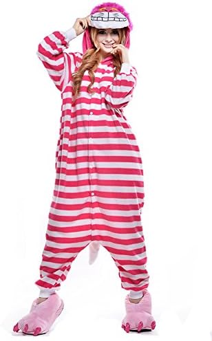 Babibridal Animal Comfort Flannel Pajama Animal Onesies for Holloween Cosplay (L, Cheshire cat)