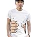 ROPALIA Men's Casual Cotton Big Hand Grab Print Short Sleeve T-Shirt
