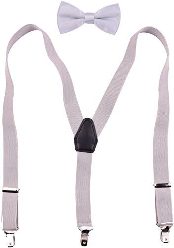 BODY STRENTH Kids Suspenders and Bow Tie Set Adjustable