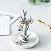 WANYA Ceramic Ring Holder Jewelry Decor Organizer, Tree Dish, White&Gold