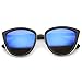 zeroUV - High Fashion Metal Outer Frame Color Mirror Lens Oversized Cat Eye Sunglasses 55mm