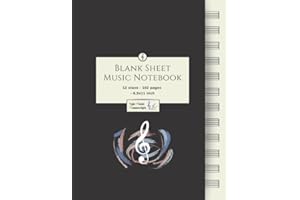 Blank Sheet Music Notebook: Music Manuscript Paper / White Marble Blank Sheet Music / Notebook for Musicians / Staff Paper / 