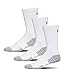 Under Armour Unisex-Adult HeatGear Tech Crew Socks, Multipairs, White (3-Pairs), X-Large