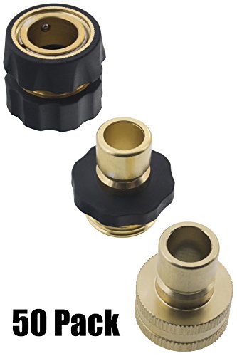 Erie Tools 50 Garden Hose Pressure Washer Quick Connector Kit with Male Female Connections and Nylon Grip