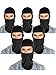 6 Pcs Ski Mask Full Face Cover Balaclava Summer Face Covering Ice Silk UV Protection for Men Outdoor Cycling Running Hood(Black)