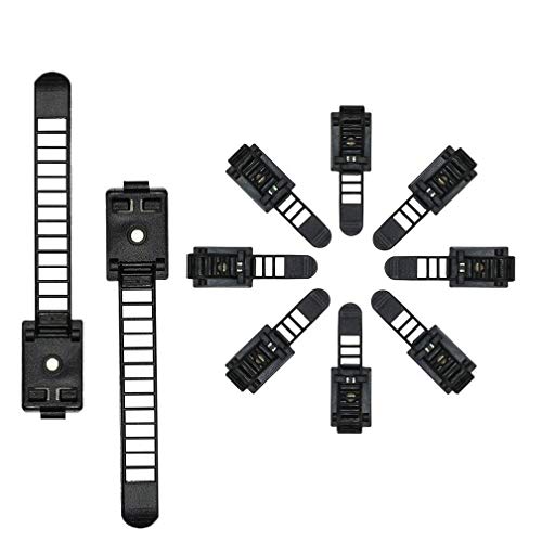 50 Pcs Adjustable Cable Clips,Viaky Self Adhesive Black Wire Clips Cable Management Cable Organizer Wire Holder Clamps - Black