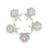 ZX Jewelry 5pcs Rhodium Plated Diffuser Locket Aromatherapy Essential Oil Hollow Pendant Cage Locket