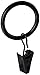 Xin store 40-Pack Black Matte Metal Curtain Rings with Clips (1