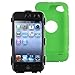 Black Hard/Green Skin Hybrid Case Cover Compatible with Apple iPod Touch 4G, 4th Generation, 4th Gen 8GB / 32GB / 64GB