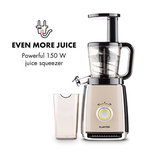 KLARSTEIN Sweetheart Slow Masticating Juicer Extractor • Fruit & Vegetable Cold Press Juicer
