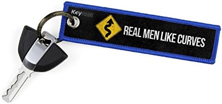KEYTAILS Keychains, Premium Quality Key Tag for Motorcycle, Car, Scooter, ATV, UTV [Real Men Like Curves]