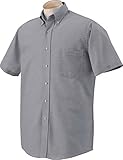 Van Heusen Men's Short Sleeve Oxford Dress Shirt - Dark Grey - M