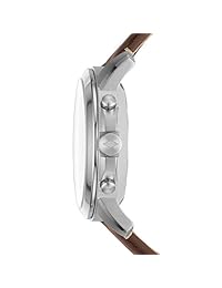 Fossil Q Hombres Grant Acero Inoxidable y Cuero Hybrid Smartwatch, Color: Plateado, Marrón (Modelo: FTW1118)
