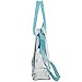 Eastsport Clear Tote Bag Stadium Approved Zipper Closure Crossbody Messenger Shoulder Bag with Adjustable Strap Shopping Festival Work, Mint Blue Trim