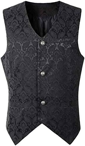 Aramomo Mens Vintage Goth Retro Steampunk Formal Gothic Victorian Frock Tailcoat Long Coat Waistcoat Vest Costume