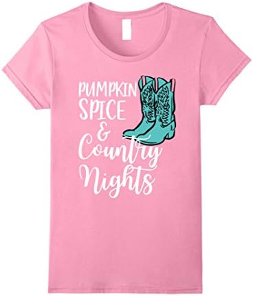 Womens Cowgirl T Shirt - Pumpkin Spice Country Nights Country Shirt XL Pink