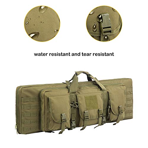 AK47/AR16 Tactical Rifle Case Double Carbine Bag Outdoor Molle Deluxe Double Rifle Gun Bag Padded Long Gun Case & Rifle Storage Backpack(2 Sizes and 6 Colors to chooese from) (O.D. Green, 38inch) - Thumbnail 6